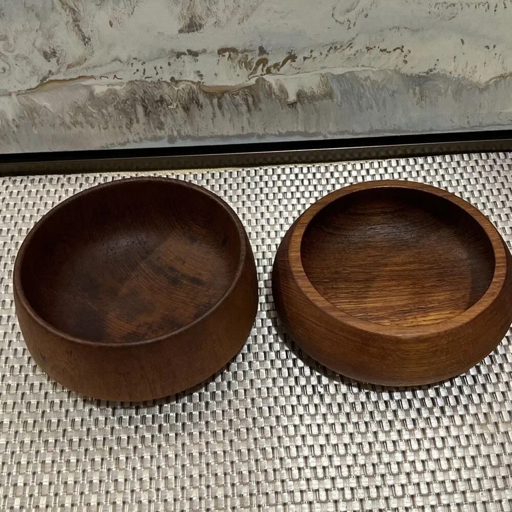 House Mates/ Teak Wood (2) Bowls Brown Made In  Thailand